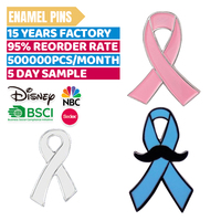 Broche personnalisée rose en émail pour la sensibilisation au cancer du sein, ruban de revers souple, badge, souvenir d'événement pour femmes, artisanat métallique
