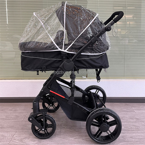 New Model Cotton 300D Linen Girls <b>Toddler</b> 3-in-1 Two Way Push Reversible Pram with Rain Cover Foldable - Product Image 3