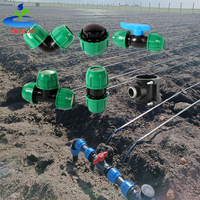 Kit d'accessoires pour l'irrigation goutte à goutte, tuyau en polyéthylène haute densité (HDPE), tube d'eau de 25 mm, raccords à compression en polypropylène (PP)