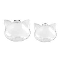 Vase en verre soufflé à la main, design moderne, transparent, en forme de chat, pour plantes hydroponiques, fleurs, terrarium, pot de décoration de table, Félicitations