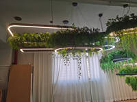 Lustre décoratif LED rond unique en mousse végétale naturelle de style nordique moderne pour restaurant, vente en gros