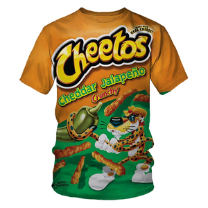 Camiseta Informal de Verano para Hombre, Holgada, con Estampado de Papas Fritas y <span class=keywords><strong>Cheetos</strong></span>, de Secado Rápido, Cuello Redondo, Estilo Hip-hop - Product Image 4