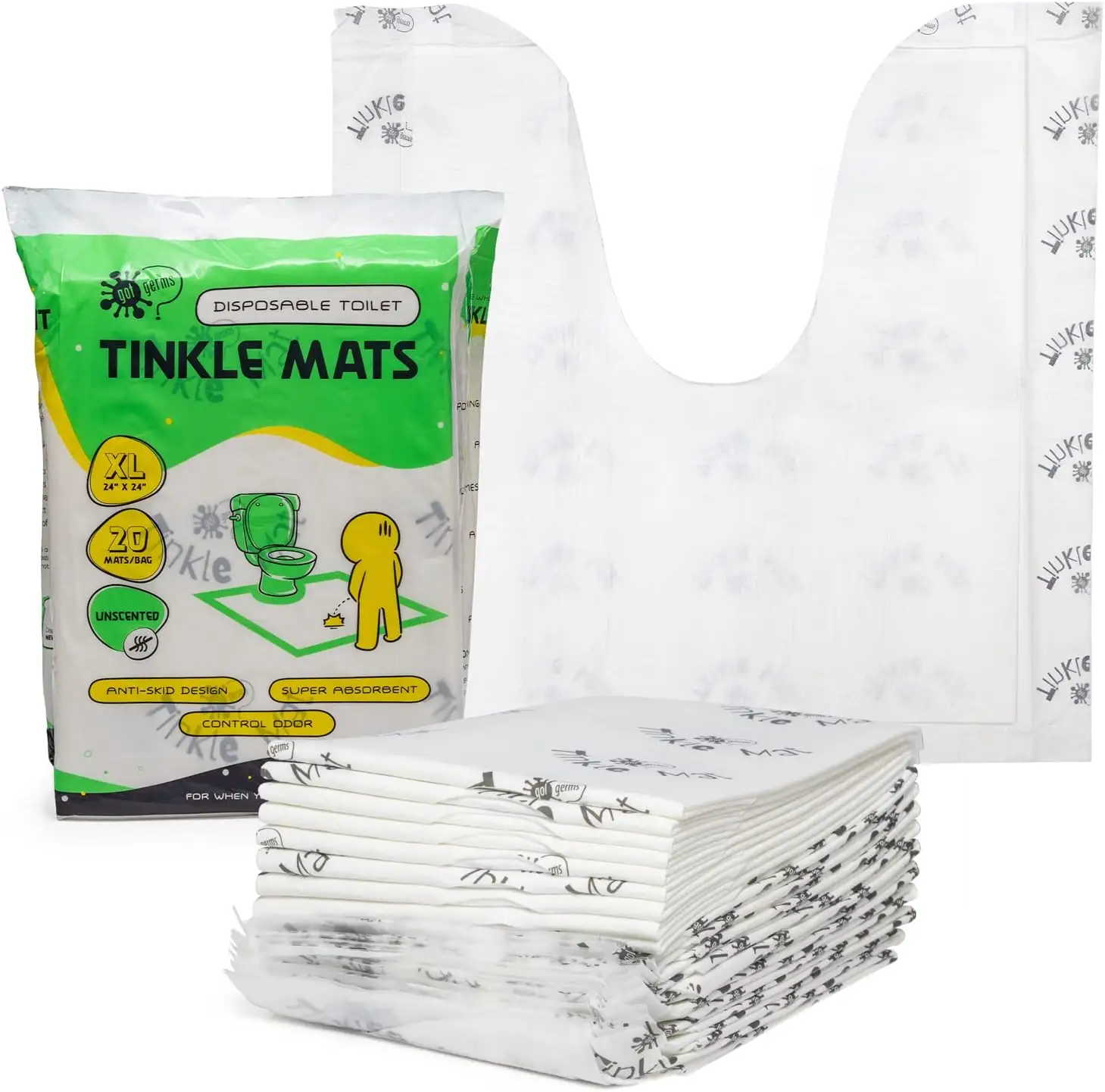 Tinkle Mat dùng một lần nhà vệ sinh commode Mat siêu thấm, khử mùi nhà vệ sinh thảm cho phòng tắm U hình