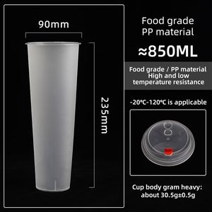 Disposable 500ml PP Plastic <b>Cups</b> With Different Types of Lids Can Be Customized for Restaurant Takeout <b>Cold</b> and Hot Drinks - Product Image 4