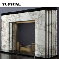 Tostone Meubles de haute qualité Calacatta Viola Marbre naturel Cheminée Contour du foyer Manteau pour la décoration intérieure de la maison Villa Chambre