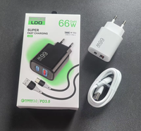 Chargeur rapide pour téléphone portable 65W avec prise EU, câble USB Type-C PD, chargeur USB Type-C, charge rapide, adaptateur secteur USB-C