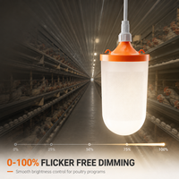 Lampe LED STERNA Style DC48V pour cage à volailles, IP65, dimmable 0-10V, sans scintillement, pour élevage de poules pondeuses de type H