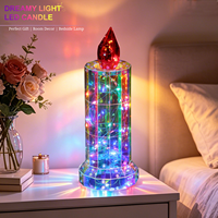 Lampe Bougie Holographique 3D avec Prisme PET, Flamme Cristalline RGB et Lumière Blanche, USB, pour Centre de Table de Mariage, Fête, Décoration de Maison et Lumière d'Ambiance Festive