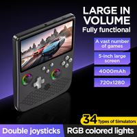Console de jeu de poche H5 avec écran IPS de 5 pouces, système Linux 64G, éclairage RGB, lecteur de jeux vidéo, batterie 4000 mAh