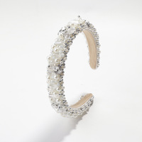 Serre-tête coréen LUOXIN style baroque avec strass et perles, accessoire de mode doux pour femme