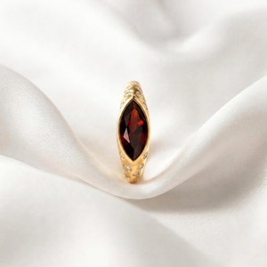 Elegant Natural <b>Garnet</b> Marquise Cut Gemstone <b>Ring</b> for Women Featuring Red Crystal Stone Handmade Jewelry with 18K Gold Filled - Product Image 6