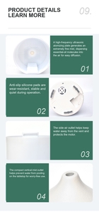 Meilleur diffuseur d'arômes en céramique, humidificateur en céramique à brume froide, humidificateur d'air avec veilleuse LED, diffuseur d'huiles essentielles de bureau pour la maison - Product Image 5