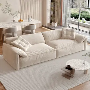 Estilo italiano Confortável Apartamento Sala de mobiliário Tecido de veludo Sofá design 2 Assento Lounge Couch