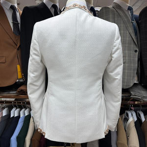 Traje de Esmoquin de 3 Piezas de Alta Calidad para Hombre Importado de Italia, de Botonadura Sencilla, Formal para Cena y Boda con Cierre de Cremallera, Tallas Grandes - Product Image 6