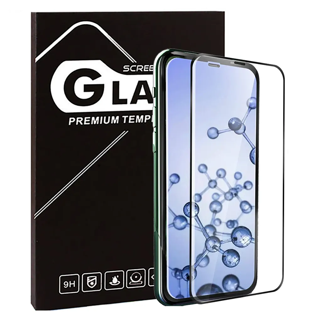 Anti bacteriana microbiana del teléfono celular HD Protector de pantalla de vidrio templado para iPhone 11 Pro Max 12 serie