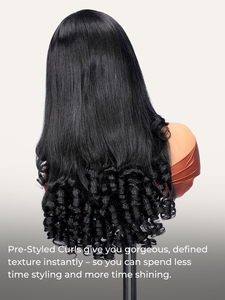 Perruques de cheveux humains vierges à 100 %, lisses pré-coiffées, avec petite dentelle transparente 13x4 et pointes bouclées, pour femmes noires - Product Image 5