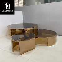 Meubles de bureau de luxe de style moderne Meubles de bureau à domicile en métal Table basse de luxe carrée multifonctionnelle en verre et en fer