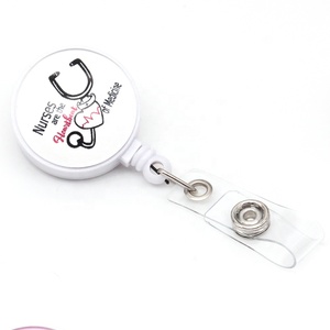 Porta Badge Retrattile per Infermieri con Stile Classico e <span class=keywords><strong>Serie</strong></span> Medica, con Motivi in Vetro (Stetoscopio, ECG, <span class=keywords><strong>Cuore</strong></span>, Bambini) - Product Image 5