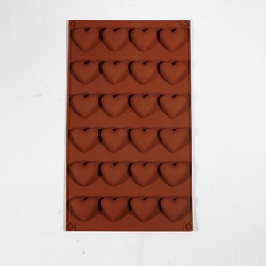 TangChu 24 Cavity Heart Shape Chocolate <b>Silicone</b> Mold for <b>Baking</b> & Crafts - Product Image 3