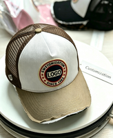 Gorra de béisbol Home Run Trucker vintage de lona desgastada con visera a cuadros, ajustable, transpirable e impermeable