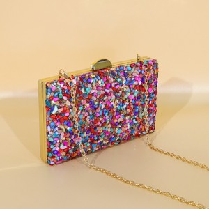 Fashion New Horizontal Square Sunflower Fully Diamond-<b>studded</b> Exquisite Polyester Evening Clutch Party Handheld <b>Bag</b> - Product Image 4