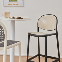 Chaise de salle à manger en plastique de style nordique de haute qualité avec dossier pour bar, café, salle à manger, maison, restauration commerciale