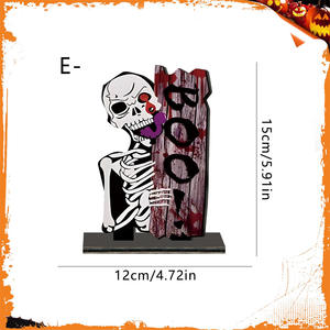 Nueva decoración de Halloween, artesanía de madera, adorno de escritorio, calabaza, bruja, adorno de madera para Halloween, suministros de decoración para fiesta en casa - Product Image 5