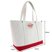 Tas Tote Kanvas Katun Eco 16OZ dengan Ritsleting, Pegangan Panjang, Warna Kontras, Bahan Tebal dan Tahan Lama, Logo Custom, Ukuran Sesuai Pesanan