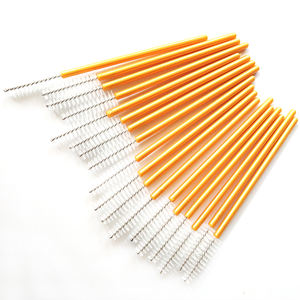 Renkli plastik değnek altın saplı yüksek kaliteli silikon sentetik toptan profesyonel özel altın mini maskara fırçası - Product Image 2