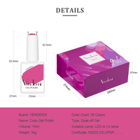 Vendenen – vernis à ongles en Gel de couleur unie violet, ensemble de manucure Vibrant avec couche de Base et couche de finition, offre spéciale