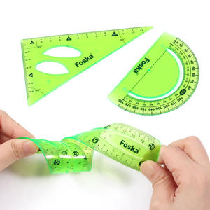 Set di <span class=keywords><strong>3</strong></span> Righelli Flessibili in PVC Morbido Verde Foska con <span class=keywords><strong>Centimetri</strong></span> e Pollici per Disegno e Uso in Classe - Product Image 1