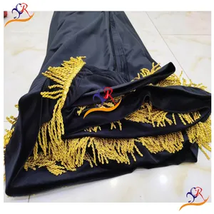 High quality heavy velvet drape curtain with valance tassel for sale