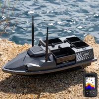 Bateau à appât télécommandé V803Pro avec GPS, sonar, détecteur de poissons, pilote automatique, 4 compartiments, 2 antennes, alerte de pêche, lumière nocturne, sonar de pêche à la carpe