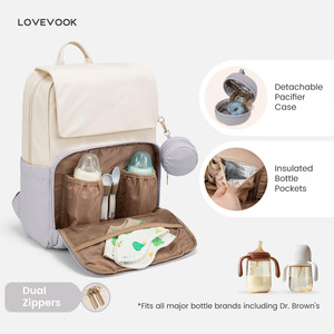 PLAYMAX Custom Durable Polyester Water Resistant <b>Large</b> Capacity Fashion Diaper Backpack Baby Travel Zipper Closure <b>Changing</b> - Product Image 4
