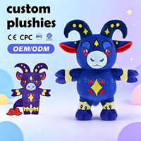 Peluche personnalisée des 12 constellations, Taureau, poupée en peluche, taureau bleu de dessin animé, jouet en peluche, mascotte astrologique, peluches pour souvenir, décoration de la maison