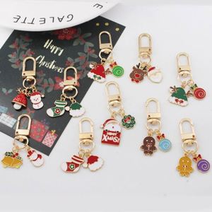 Hot Christmas Keychain Cute Santa Claus Elk Snowman Metal <b>Key</b> Chains <b>Key</b> <b>Rings</b> Cartoon Doll New Year Decor Xmas Enamel Keychain - Product Image 1