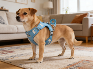 YG-880 Rompi Harness Hewan Peliharaan-Bahan Katun & PU Bermotif Bunga yang Bernapas dan Empuk Gaya Mewah untuk Kucing & Anjing - Product Image 2