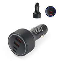 Chargeur de voiture GaN 160W 4 ports (2 Type-C, 2 USB-A) à charge rapide PD QC, adaptateur allume-cigare pour iPhone, Samsung, ordinateur portable - Vente en gros