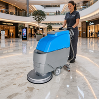 Nettoyeur de sols industriel et municipal à pousser, grande capacité, brosse rotative, longue autonomie, outils de nettoyage