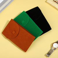 Pochette de luxe en velours épais pour montre avec bouton-pression, sac de voyage souple pour une seule montre, prêt à être expédié