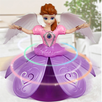 Jouet de princesse fée dansante électrique avec musique et lumières LED, figurine rotative interactive, robot lumineux pour enfants