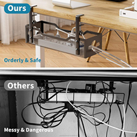 CY-7030 Organisateur de câbles sous bureau en acier moderne, best-seller, noir et blanc, multifonctionnel, panier de rangement domestique sans perçage