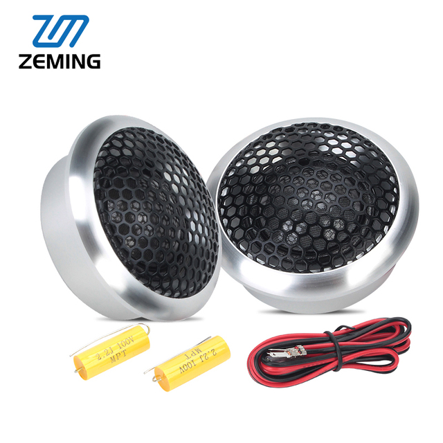 Zeming High Sensitivity 25mm Aluminum Silk Dome Tweeter 4 Ohms Universal Fit Smooth High Frequency Sound Car Speaker Easy