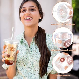 Doble capa 16 oz diseño de moda fabricante al por mayor logotipo personalizado sublimación vasos de plástico con tapas y pajita - Product Image 5