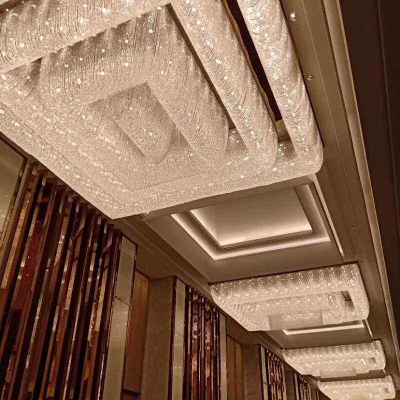 Custom Modern Style Elegant Chandelier Remote Control Decorative Lighting Ceiling Lamp for Home Office Hotel Lobby Banquet Hall