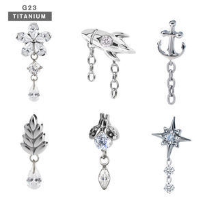 Lotus Wholesale F136 Boucles d'oreilles pendantes en titane avec breloques coccinelle pour cartilage, bijoux fins - Product Image 1