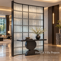 Paravent en verre cristal moderne, séparateur de pièce sur mesure, cadre en acier inoxydable, insonorisé, durable, pour salle à manger d'hôtel de luxe