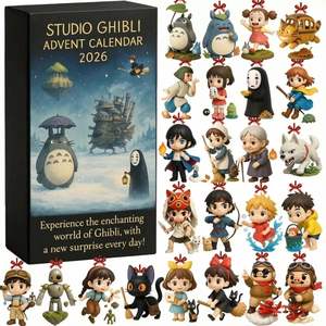 Calendario de Adviento de Cristal con Diseño Clásico de <span class=keywords><strong>Anime</strong></span> de Studio <span class=keywords><strong>Ghibli</strong></span>, Juego de Figuras Sorpresa de Personajes de <span class=keywords><strong>Anime</strong></span> en Caja |   Regalos Diarios de <span class=keywords><strong>Ghibli</strong></span> - Product Image 2