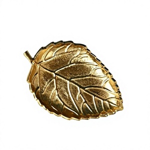 Elegante Bandeja de Servir de Aluminio Pulido, Clásica, Personalizada, Decorativa, con Forma de Hoja, Estilo Moderno, Diseño de Forma Personalizada - Product Image 1