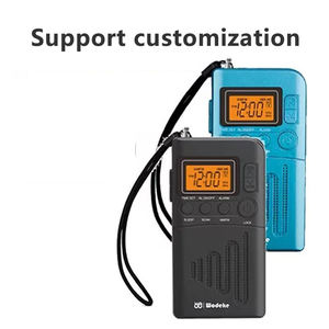Custom Mini Pocket AM FM Dual Band Radio Digital Alarm <b>Clock</b> Backlight Display Outdoor Camping Jogging Portable Receiver - Product Image 4